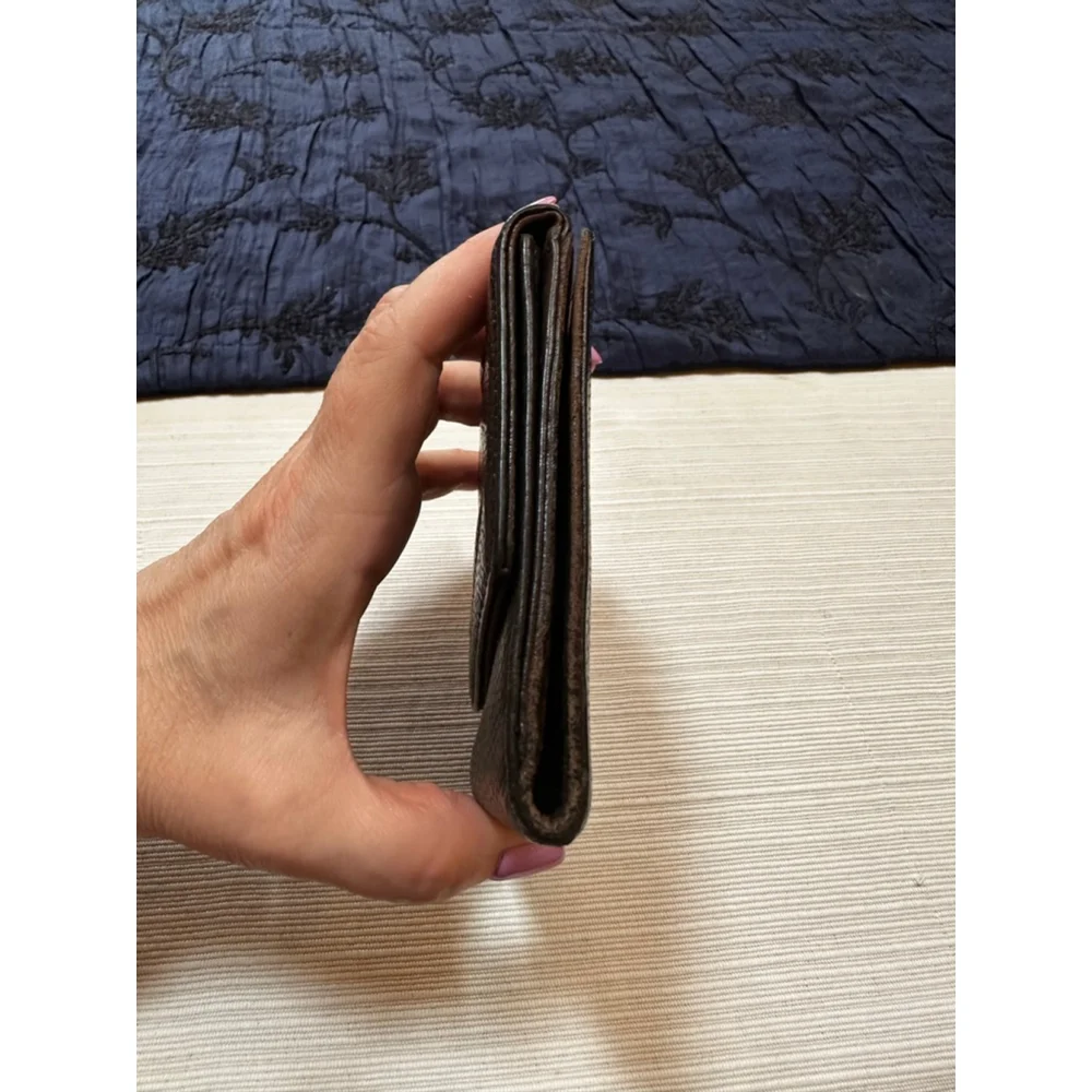 Chanel Black Caviar Leather Compact Wallet